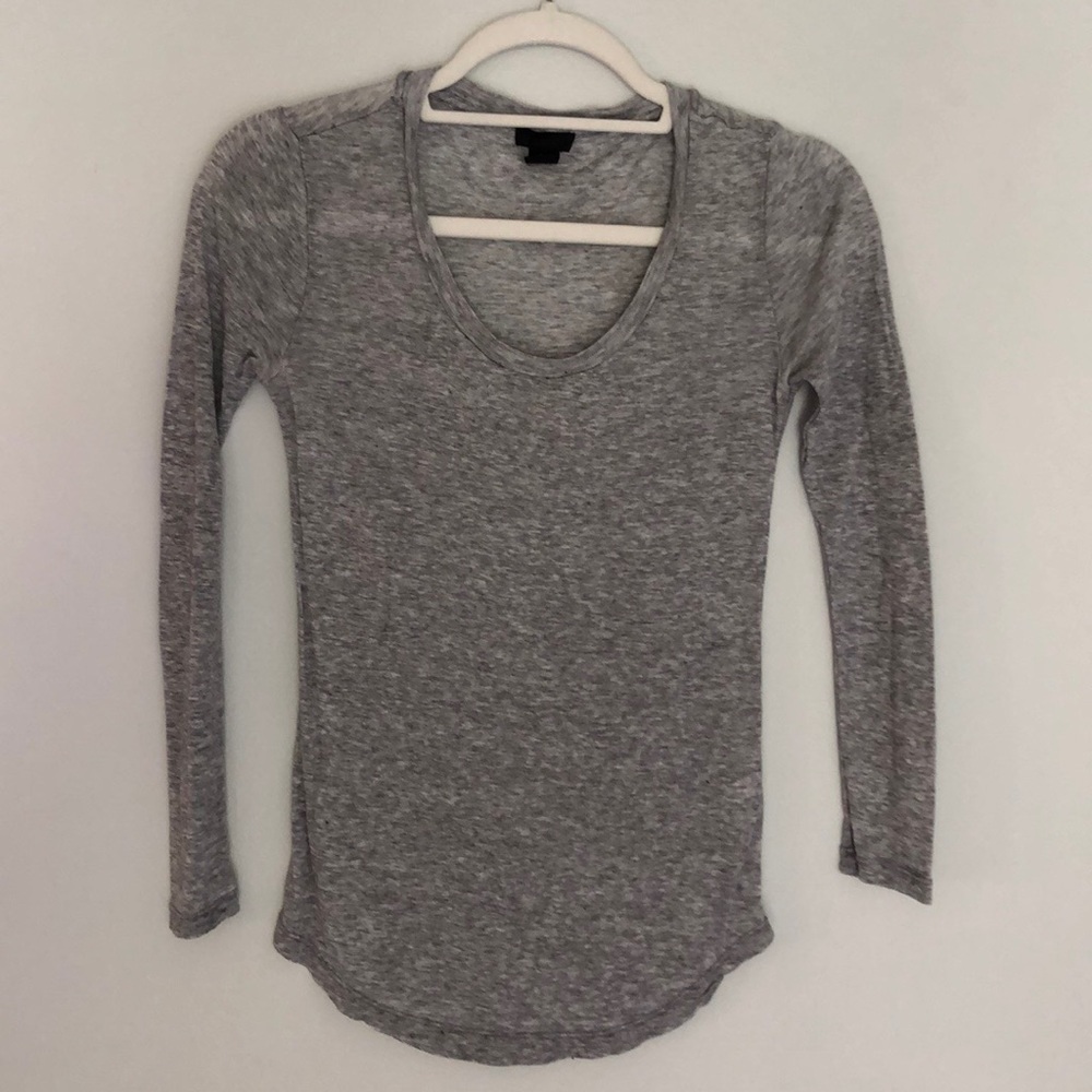 J. Crew semi-sheer Gray shirt size XS